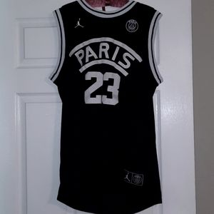 Black&white,paris/saint-germain,Michael Jordan #23 men's XXL tank top jersey